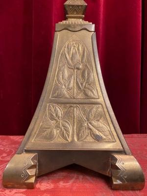 Exceptional Altar Cross style art - deco en Brass / Bronze / Stones, Netherlands  20th Century ( 1930 )