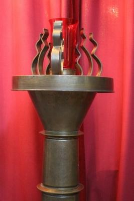 Sanctuary Stand Weight 35 Kgs ! Polish Possible ! style ART - DECO en Bronze, Belgium 20th century