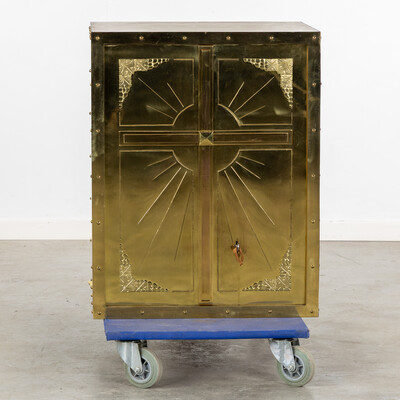 Tabernacle style art - deco en Brass / Bronze / Iron, Belgium  20 th century ( Anno 1930 )