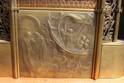 St. Mary Chapel Signed By: Brom 1929 style Art - Nouveau en Brass / Bronze, Dutch 1929