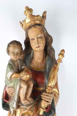 St. Mary With Child  style Art Nouveau  en Wood Polychrome , Southern Germany 20th Century