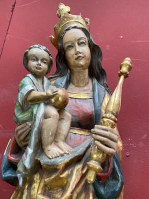 St. Mary With Child  style Art Nouveau  en Wood Polychrome , Southern Germany 20th Century