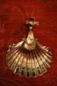 Baptismal Shell en Solid Silver Hand - Hammered , Belgium 20th century Anno 1925