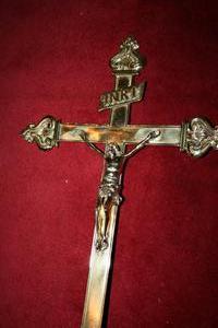 Altar Cross style Barok en Brass, FRANCE 19 th century