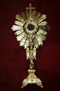 Monstrance style barok en BRASS, France 19th century