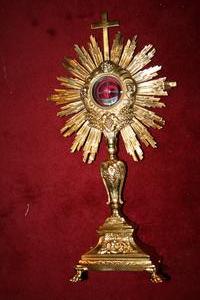 Monstrance style Barok en BRASS / Silver, FRANCE 18th century