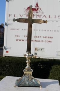 Altar - Cross style baroque en Brass / Bronze, France 18 th century