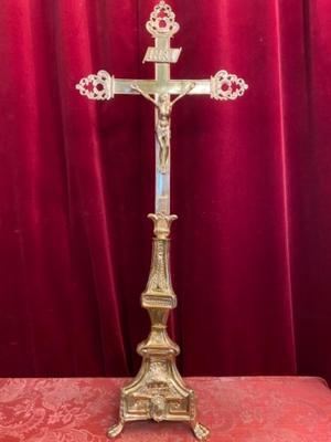 Altar - Cross style Baroque en Brass / Bronze / Polished and Varnished, France 18 th century