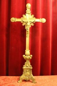 Altar - Cross style Baroque en Bronze / Gilt, Belgium 19th century