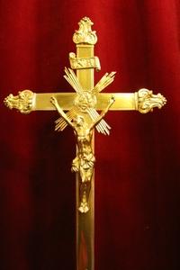 Altar - Cross style Baroque en Bronze / Polished and Varnished, France 19th century