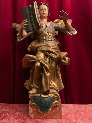 Angel style Baroque en wood polychrome, Southern Germany 19th century ( anno 1900 )