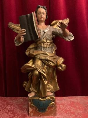 Angel style Baroque en wood polychrome, Southern Germany 19th century ( anno 1900 )