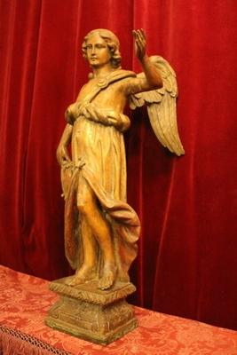 Angel  style Baroque en hand-carved wood , Belgium 18 th century