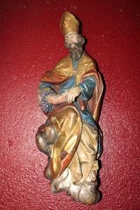 Bishop. St. Urbanus. style baroque en wood polychrome, Southern Germany 20th century