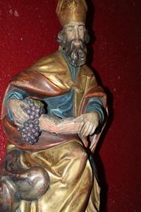 Bishop. St. Urbanus. style baroque en wood polychrome, Southern Germany 20th century