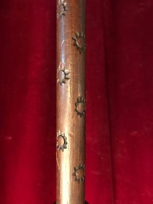 Bishop - Staff style Baroque en hand-carved walnut wood, France 18 th century