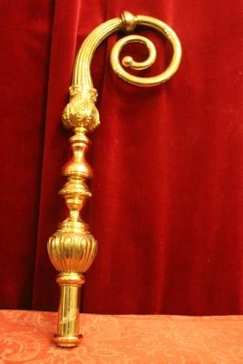Bishop - Staff style Baroque en Brass / Bronze, Belgium 18 th century