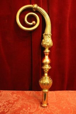 Bishop - Staff style Baroque en Brass / Bronze, Belgium 18 th century