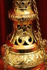 Censer style Baroque en Brass / Polished / New Varnished, Belgium 19th century