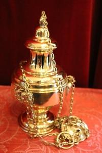 Censer style Baroque en Brass / Polished / Varnished, Belgium 19th century