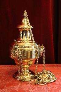 Censer style Baroque en Brass / Polished / Varnished, Belgium 19th century