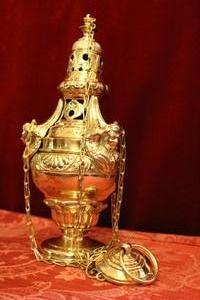 Censer style Baroque en Brass / Polished / Varnished, Belgium 19th century