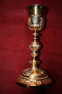 Chalice style baroque en silver, france 19th century