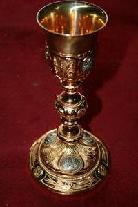 Chalice style baroque en silver, france 19th century