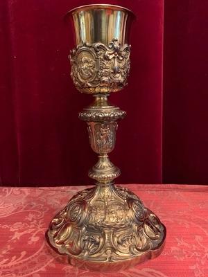 Chalice style Baroque en full silver, Belgium 19th century