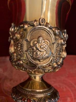 Chalice style Baroque en full silver, Belgium 19th century