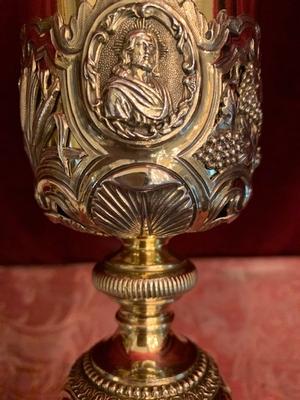 Chalice style Baroque en full silver, Belgium 19th century ( anno 1850 )