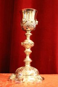 Chalice style Baroque en full silver, France 19th century