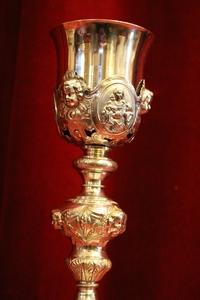 Chalice style Baroque en full silver, France 19th century