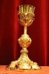 Chalice style Baroque en full silver / Gilt, France 19th century (anno 1870)