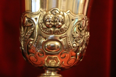 Chalice style Baroque en full silver, France 19th century (anno 1850 )