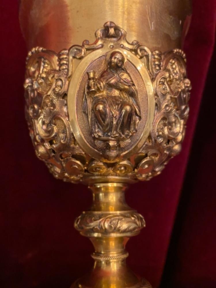 1 Baroque Chalice With Original Case And Paten