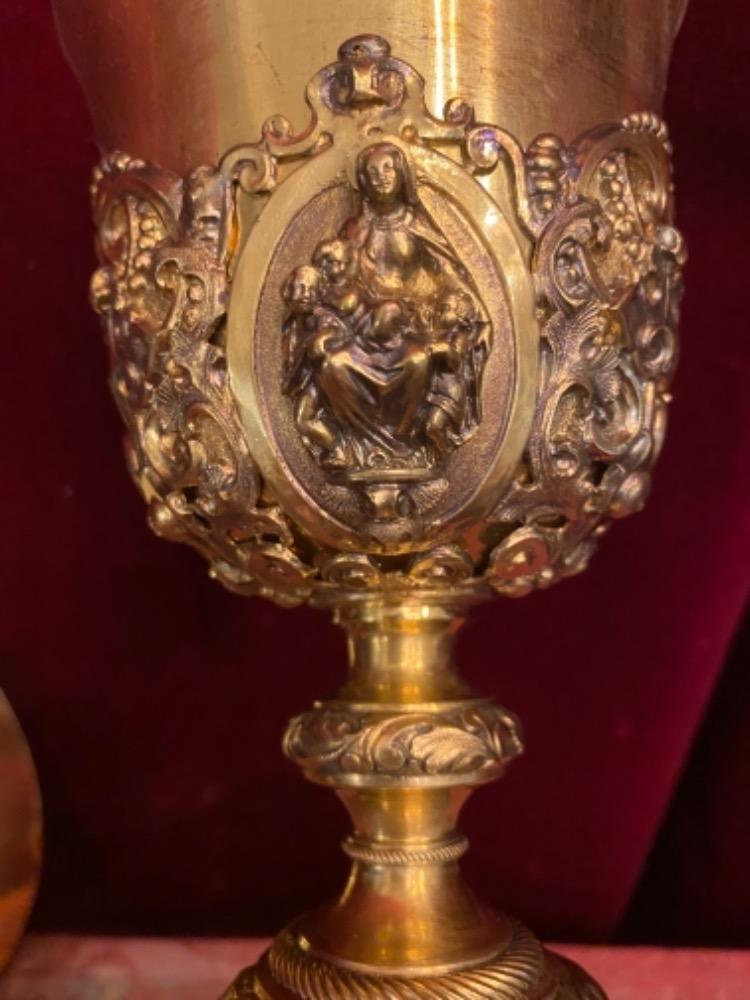 1 Baroque Chalice With Original Case And Paten