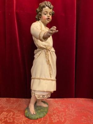 Child Jesus Statue style Baroque en Wood / Dressed, Spain  19 th century