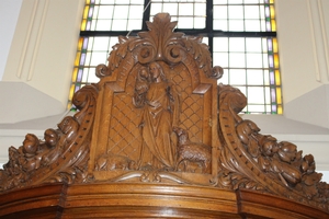 Confessional style baroque en WOOD OAK, Dutch 19th century