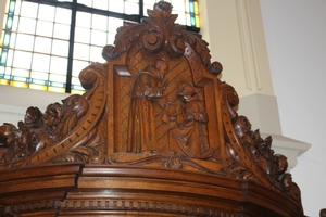 Confessional style Baroque en Oak wood, Dutch 19th century