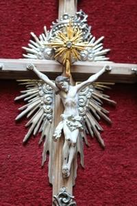 Corpus With Cross style baroque en Wood / Silver / Gold / , Belgium 18 th century