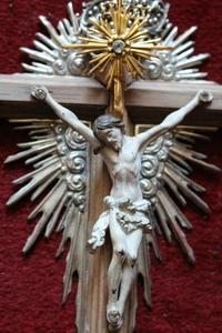 Corpus With Cross style baroque en Wood / Silver / Gold / , Belgium 18 th century