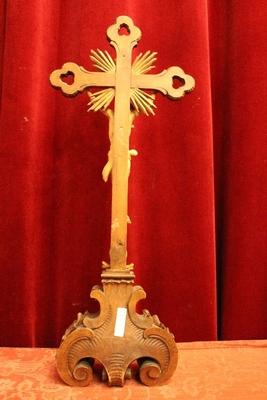 Cross + Corpus style Baroque en hand-carved wood , Southern Germany 19th century