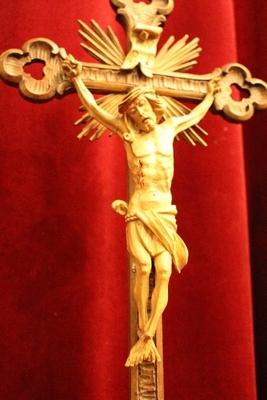 Cross + Corpus style Baroque en hand-carved wood , Southern Germany 19th century