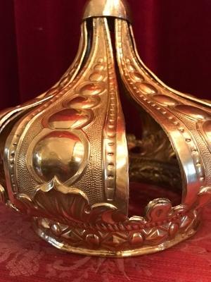 Crown style Baroque en Brass / Bronze / Polished and Varnished, France 19th century