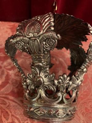 Crown style Baroque en full silver, Belgium 19th century