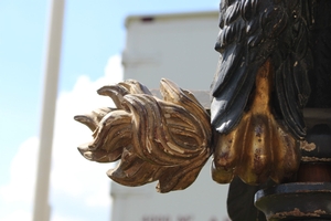 Eagle Lectern Higher Price Range style baroque en wood polychrome, Flemish 17 th century