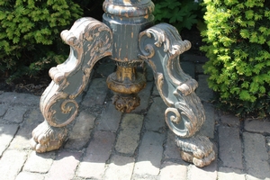 Eagle Lectern Higher Price Range style baroque en wood polychrome, Flemish 17 th century