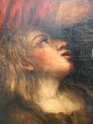 Exceptional Large Painting. Signed  style Baroque en Painted on linen, Kortrijk Belgium 1839
