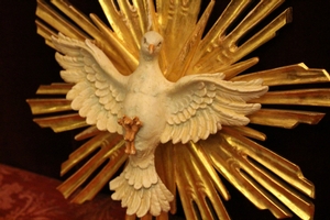 Holy Spirit style Baroque en hand-carved wood polychrome, Southern Germany 19th century